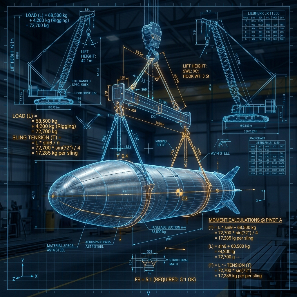 Engineering planning simulation and rigging blueprints